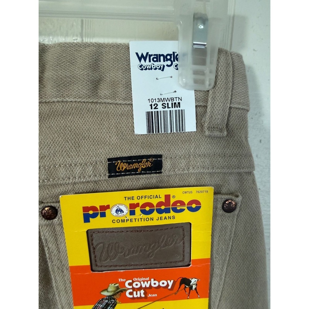 Wrangler Boys Cowboy Cut Original Fit Jeans Tan Khaki 1013MWBTN 12 Slim NWT - Picture 4 of 5